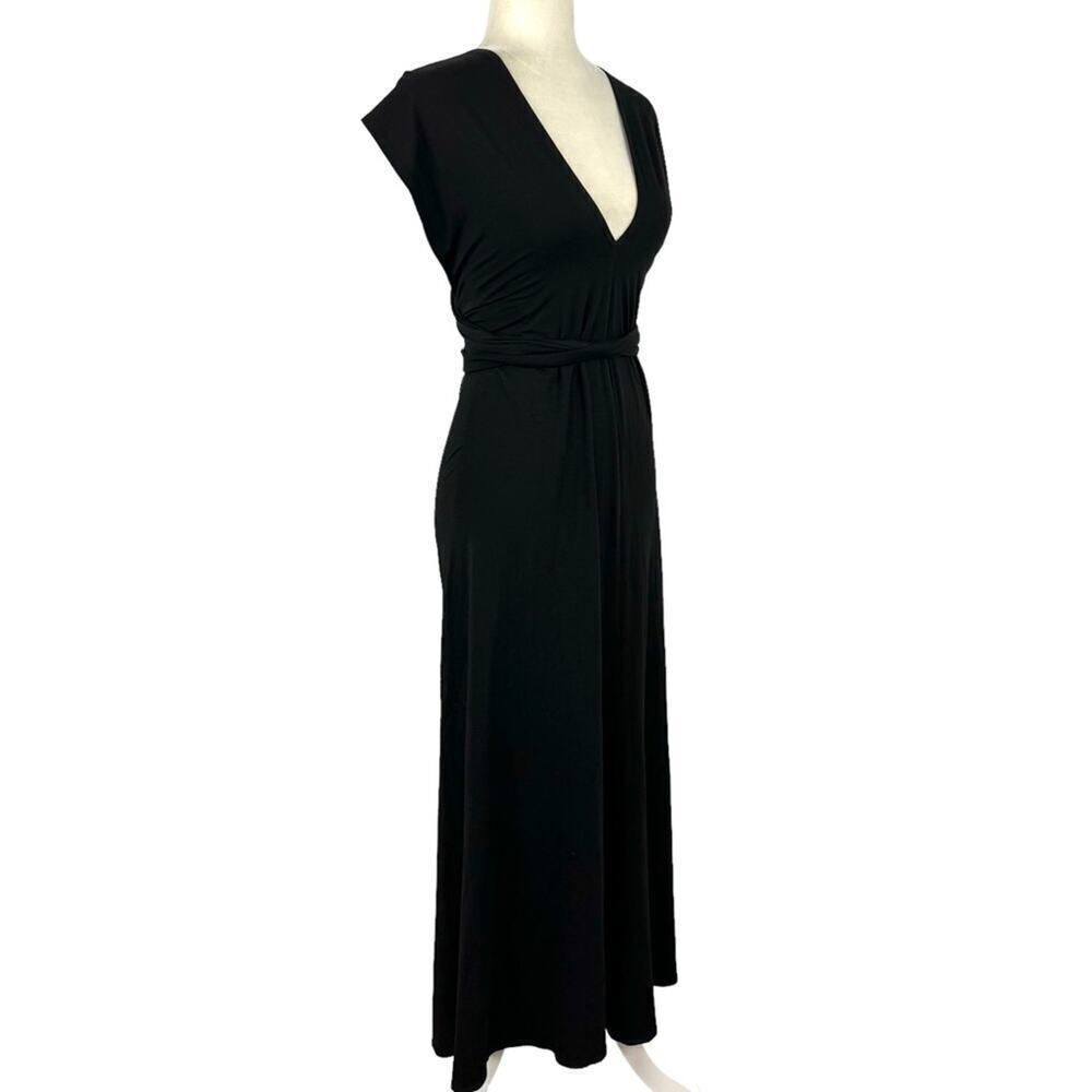 Reformation Black Convertible Wrap Multiway Halter Strap Plunge Maxi Dress XS - Picture 4 of 16